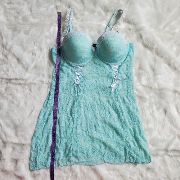 Cassandra Intimates Angel Blue Lace Chemise - Picture 7 of 7
